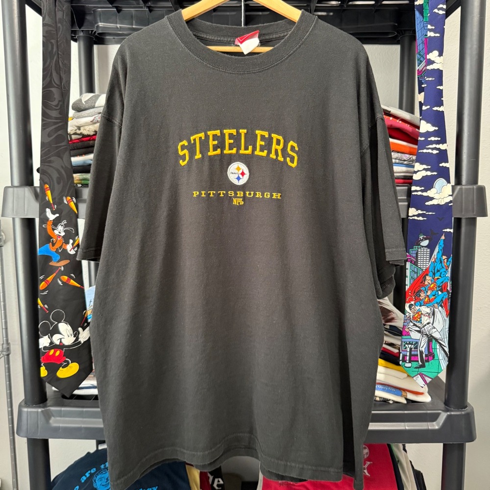 Vintage Black Pittsburgh Steelers NFL Graphic Tee XL